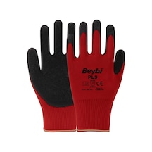 Beybi Pl9 Polyester Örme Lateks Eldiven Kırmızı