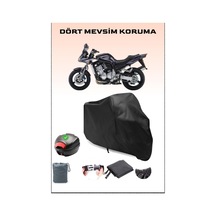 Siyah Yamaha Fzs1000 Arka Çanta Uyumlu Motosiklet Branda Su Geçirmez Dayanıklı Kumaş