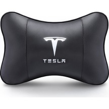 Tesla Logolu Siyah Oto Boyun Yastığı