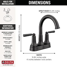 Saylor Mat Siyah Banyo Bataryası, Banyo Lavabo Bataryası, Banyo Lavabosu İçin Merkezli Banyo Bataryası, Mühür Teknolojisi, Metal Tahliye Montajı, Mat Siyah 2535-blmpu-dst Açık Bej