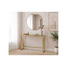 Melisa Serisi Gold Lüks Dresuar - 4mm Füme Temperli Camlı - 100x80x30 Cm Altın