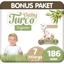 Baby Turco Doğadan Bonus Paket Bebek Bezi 7 Beden 62x3 186 Adet