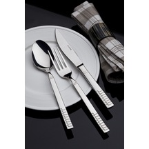 Almond Platin Sade Yemek Çatalı Düzine 12'Li Gümüş