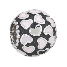 Nur Silver Pembe Kalp Gümüş Charm Nur-bl01303