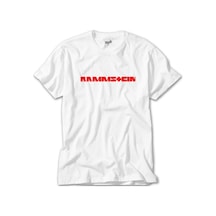 Rammstein Text Red Beyaz Tişört Beyaz