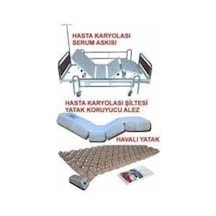 2 Motorlu Hasta Yatağı+havalı Şişme Yatak+alez