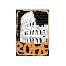 Bedeko Roma Temalı Tasarım Ahşap Tablo 25 Cm X 35 Cm