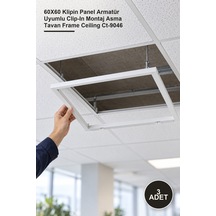 3 Adet Tavan Kasası 60x60 Klipin Panel Armatür Uyumlu Clip-ın Montaj Asma Tavan Frame Ceiling Ct-9046