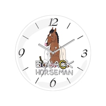 Bojack Horseman Sessiz Akar Bombeli Gerçek Cam Duvar Saati Siyah