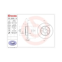 Fren Disk - Dacia Logan, Sandero, 1310, 1410, Nova - Brembo-08295814