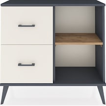 Arges Şifonyer Tek Raflı 2 Çekmeceli 88x30x80 Antrasit-çam/aytaşı Çam/aytaşı
