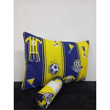 Üntaş Serenat Taraftar Lastikli Tek Kişilik Çarşaf + Yastık Kılıfı Sarı - Lacivert