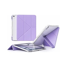 İpad Pro 13 İnç İle Uyumlu A2925 A3360-a3361-a2926 Kalem Bölmeli, Ayrılabilen Airbagli Kolay Tak Çıkar, 6 Farklı Duruş Pozisyonu, Köşe Korumalı, Yarı Saydam, Katlanır Tablet Kılıfı