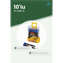 Ph2 65 Mm Bits Ucu 10'lu S2 Çelik Matkap Elektrikli Tornavida Vid
