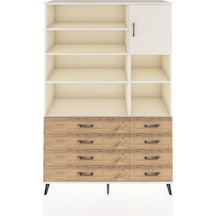 Hyperion Dolap 8 Raflı 8 Çekmeceli Tek Kapaklı 132x44x195 Aytaşı-aytaşı/çam Aytası/atlas Çam