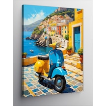 Kanvas Tablo Akdeniz De Vespa İle Gezi 100cmx140cm