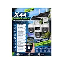 - X44 4 Lens Aov 4g Solar 3 Kameralı 355 Derece Hareketli Kamera