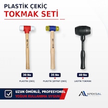 Plastik Çekiç Tokmak Seti No:30 Plastik, No:35 Şeffaf , No:40 Lastik Hassas Darbe Çekiçleri
