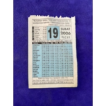 19 Şubat 2006 Takvim Yaprağı - Nostalji Koleksiyonluk Takvim Yaprağı