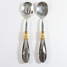 Diamond 2 Parça Salata Servis Seti Füme Gümüş