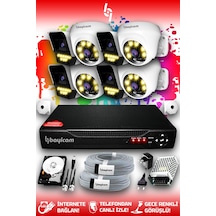 Bayicam 8 Kameralı Süper 4 İç Kamera Set 500 GB 5 MP 2K Renkli Gece Görüşlü Güvenlik Kamerası Sistemi