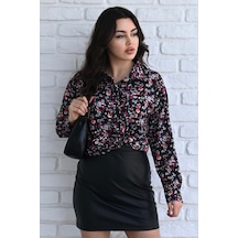 Koza Butik Kadın Uzun Kollu Desenli Gömlek 1529-23 001