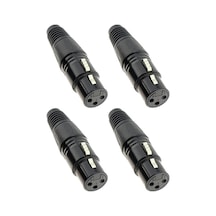 Hepa Merz Sfc - F21 - 4x Canon Dişi 3 Pinli Xlr Siyah Konnektör 4 Adet