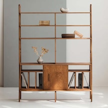 Woodesk Branch, Ahşap Kitaplık Ve Raf Ünitesi, 190x140, Tik Renk