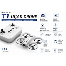 T1 Mini 1080 Full Hd Kameralı 360 Dönüşlü Drone Led Işıklı 4 Pervaneli Dron Sabit İrtifa Asılı Kalma Kameralı Tek Tu Kalibrasyon Hava Dronu Hobi Foto Ve Video Çekimi Uygulamadan Kontrol