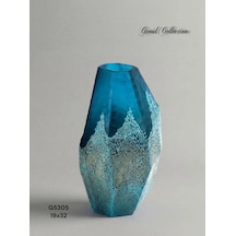 Gönül Mutfak Dekoratif Cam Vazo 19x32 Cm Turkuaz