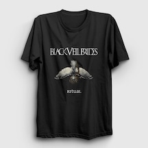Presmono Unisex Ritual Black Veil Brides T-shirt Siyah