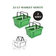 2 adet 22Litre Market ve Alışveriş Sepeti, Saplı Market Sepeti Y