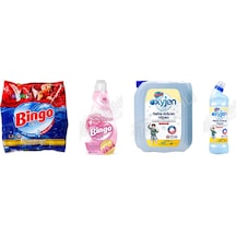 Bingo Renkliler İçin Toz Deterjan 1.5 Kg + Soft 1440ml + Çamaşır Suyu 4 Lt + Oksijen 750 Ml 4'lü Set Diğer