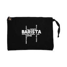 Barista Modern Tasarım Siyah Clutch Astarlı Cüzdan / El Çantası