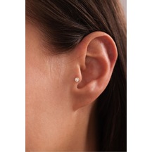 14 Ayar Altın Tek Taşlı Punto Tragus Küpe