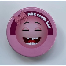 Kız Çocuk Süt Dişi Saklama Kutusu Diş Albümü Pembe - Metal Kutuda - Diş Saklama Kutusu