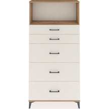 Arges Dolap Tek Raflı 5 Çekmeceli 88x30x182 Çam-aytaşı Atlas Çam