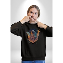 Bulutlar Astronot Uzay Unisex Siyah Baskılı Sweatshirt Siyah Bulutlar Astronot Uzay Unisex Siyah Baskılı Sweatshirt Siyah