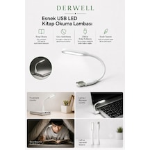 Esnek Usb Led Kitap Okuma Lambası Taşınabilir Mini Masa Üstü Gece Lambası Laptop Bilgisayar Uyumlu Bükülebilir Göz Yormayan Aydınlatma Işığı Şarjlı Powerbank U