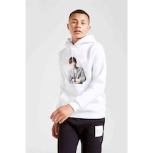 Tshirthane Kpop Key Shinee 2 Baskılı Unisex Çocuk Kapüşonlu Beyaz Sweatshirt Beyaz