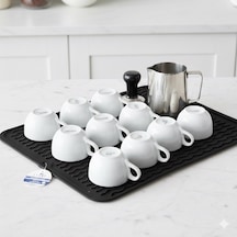 40x30 Cm Bar Lastiği Silikon Kahve Makinesi Pedi Tamper Ve Bulaşık Kurutma Matı Bulaşık Pedi Siyah