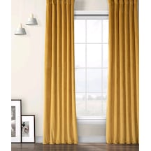 Evdepo Home Deniz Soft Pileli Fon Perde Hardal Sarı