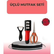 Zenvia 3 Parçalı Çok Fonksiyonlu Mutfak Makas Seti Paslanmaz Çelik, Ergonomik Tasarım Znv2026 Çok Renkli