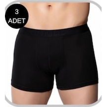 Gümüş Erkek Likralı Boxer 4018 3 Lü Paket Siyah