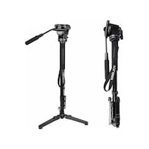 Kingjoy Mp208f Monopod + Vt-1510 Video Kamera Tripod Başliği + M3 360 Dönebilen Monopod Tabani