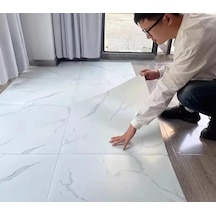 Yapışkanlı Yer Zemin Ve Duvar Kaplama Paneli Arkası Kauçuklu 60x60cm Floor Pvc Banto Wc Paneli 605 Diğer