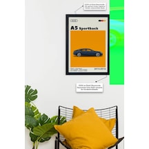 Audi A5 Sportback 2013-2016 Model V1 Car Serie Özel Tasarım Siyah Çerçeveli Tablo Poster