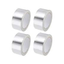 Alüminyum Folyo Bandı 2 İnç X 22 Metre Hvac İçin Gümüş Yüksek Sıcaklık Bant, Sızdırmazlık, Yama Sıcak Ve Soğuk Hava Kanalları 4 Pcs