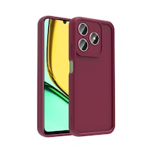 Realme C63 Kılıf Kamera Korumalı Ananas Silikon Kapak Mürdüm