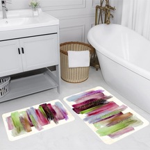 Rovigo Home Baskılı Kaymaz Taban 2 Li Banyo Paspas Takım Rvg5161-100X60-60X50 Çok Renkli